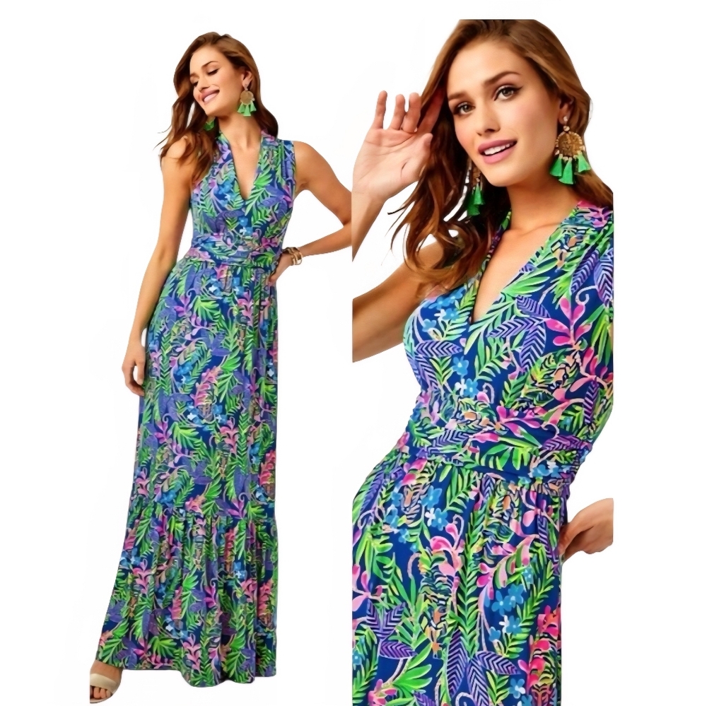 Lilly Pulitzer Pearce Maxi Dress How You Like Me Prowl Medium